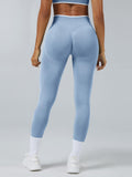 InnoExplore Custom Seamless Scrunch Butt Leggings in Baby Blue - Wholesale Yoga Leggings Back View