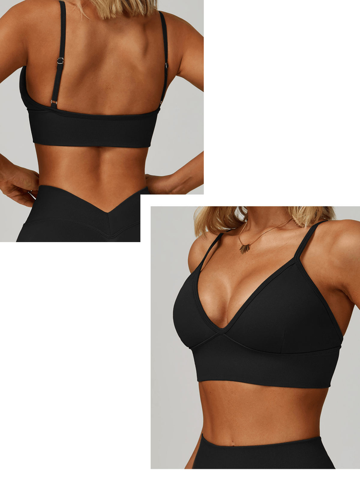 EnovStars Women's Seamless Sports Bra in Black – Print Your Logo, Build Your Brand