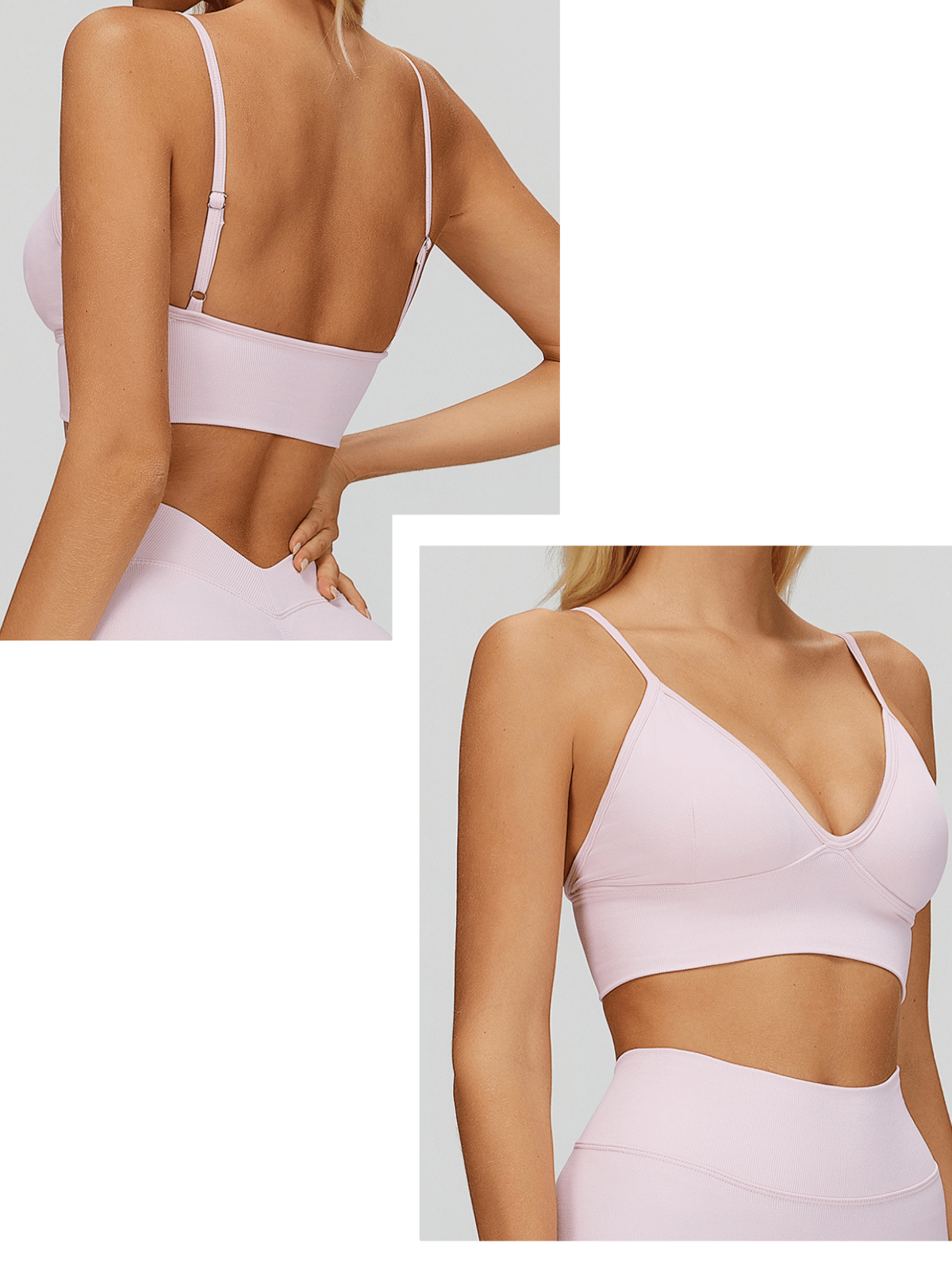 EnovStars Women's Seamless Sports Bra in Blush Pink – Print Your Logo, Build Your Brand