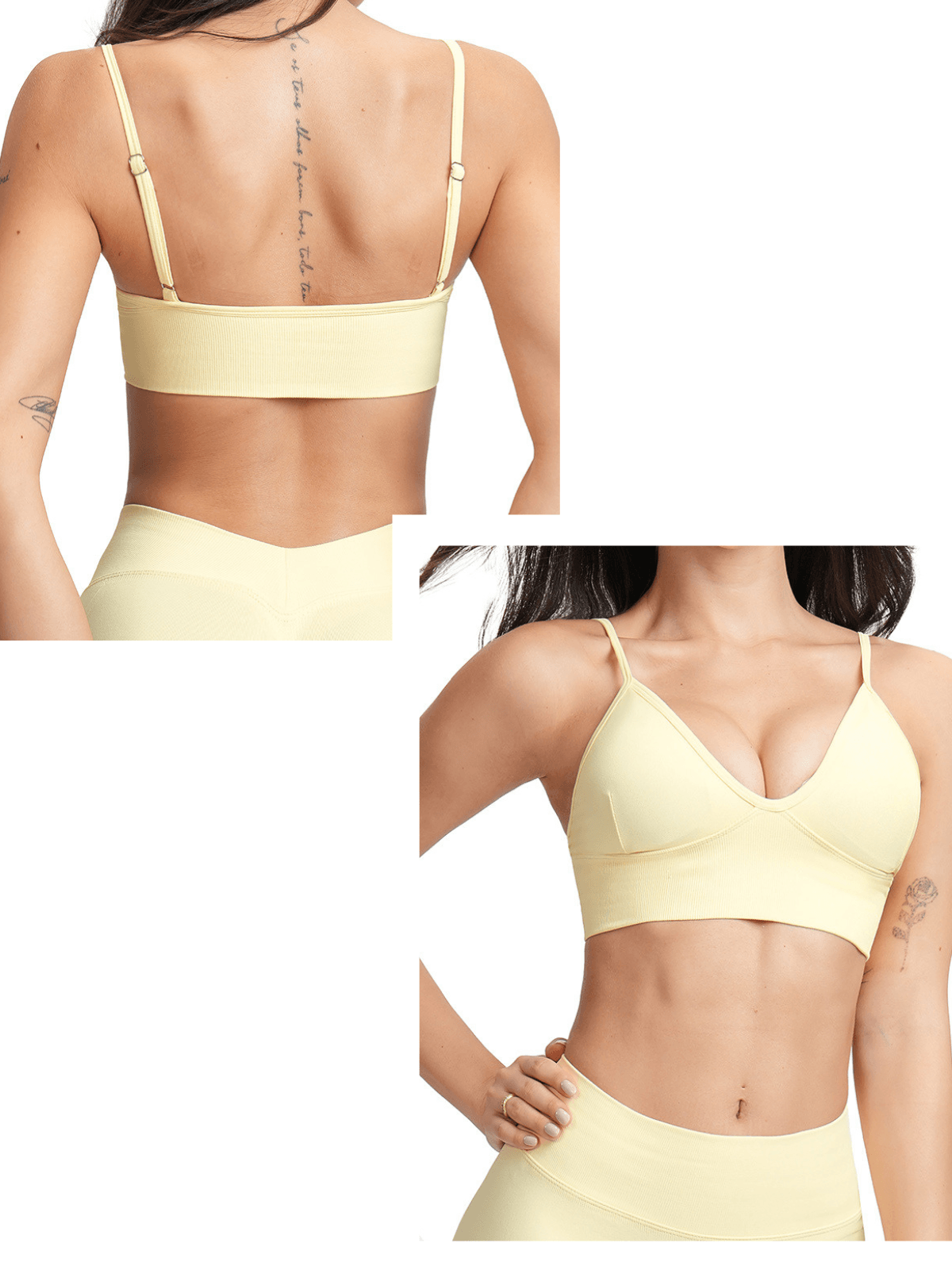 EnovStars Women's Seamless Sports Bra in Butter Yellow – Print Your Logo, Build Your Brand