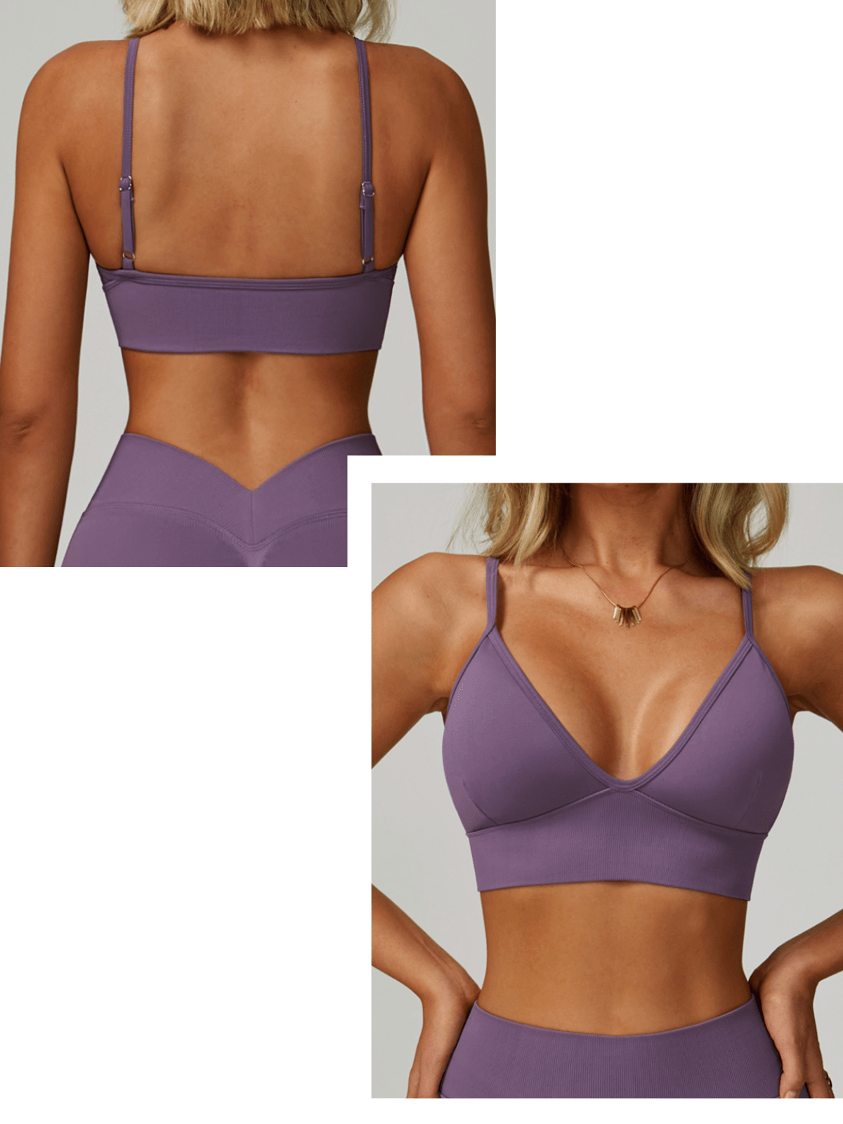 EnovStars Women's Seamless Sports Bra in Dusty Purple – Print Your Logo, Build Your Brand
