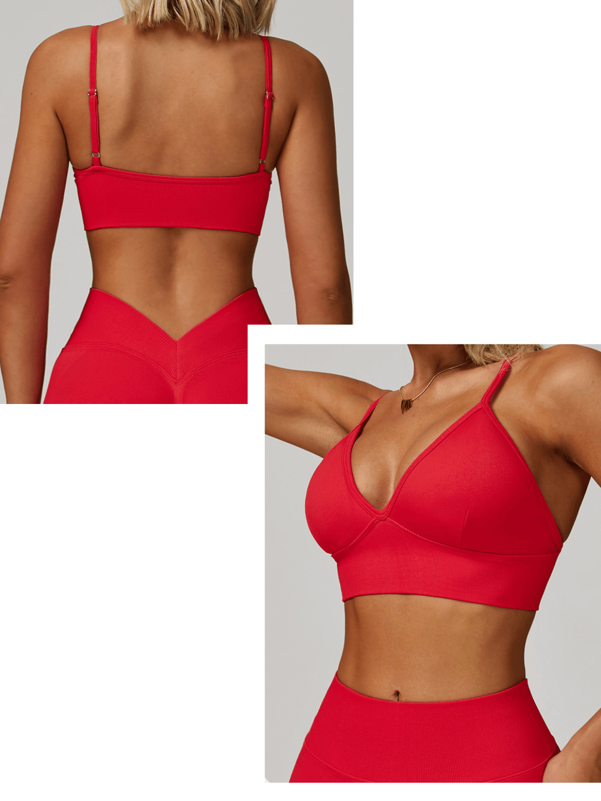 EnovStars Women's Seamless Sports Bra in Scarlet Red – Print Your Logo, Build Your Brand